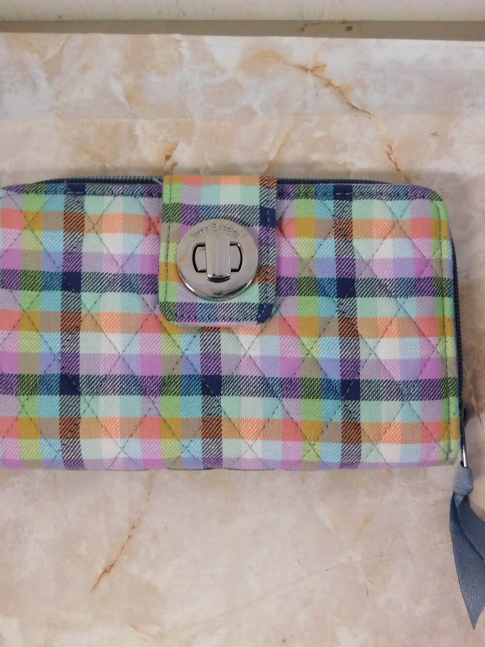 Vera Bradley Zip Around Wallet & Petite Zip Around Wallet NEW RFID Gingham Plaid - Picture 9 of 11